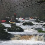 Photo of the Avonmore (Annamoe) river in County Wicklow Ireland. Pictures of Irish whitewater kayaking and canoeing. Jacksons . Photo by Kyle Tunney