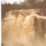 Photo of the Owengar river in County Cork Ireland. Pictures of Irish whitewater kayaking and canoeing. owngar main drop in flood. Photo by dave g