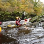 Photo of the River Roe in County Derry Ireland. Pictures of Irish whitewater kayaking and canoeing. bottom pool after dog leap rapid (low water). Photo by lee doherty. letterkenny IT canoe club (LYITCC)