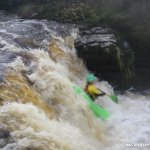  Roogagh River - first drop deep only in centre. paddler; Lee Doherty Letterkenny IT Canoe Club (LYIT CC)
