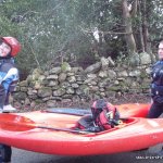 Photo of the Avonmore (Annamoe) river in County Wicklow Ireland. Pictures of Irish whitewater kayaking and canoeing. Chris and Stephen. Photo by Mustang