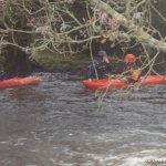 Photo of the Avonmore (Annamoe) river in County Wicklow Ireland. Pictures of Irish whitewater kayaking and canoeing. Who needs a boat???
DOH!!!. Photo by Mustang