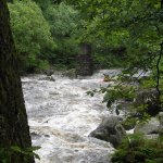 Photo of the Glenmacnass river in County Wicklow Ireland. Pictures of Irish whitewater kayaking and canoeing. lyhnams section. Photo by steve fahy
